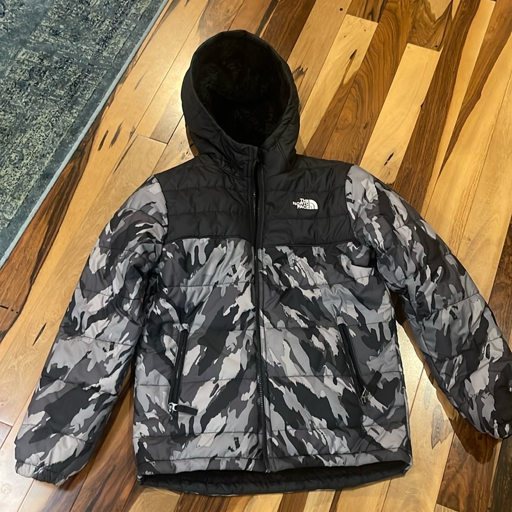 The North Face Kids Puffer Jacket - Black and Gray Camo